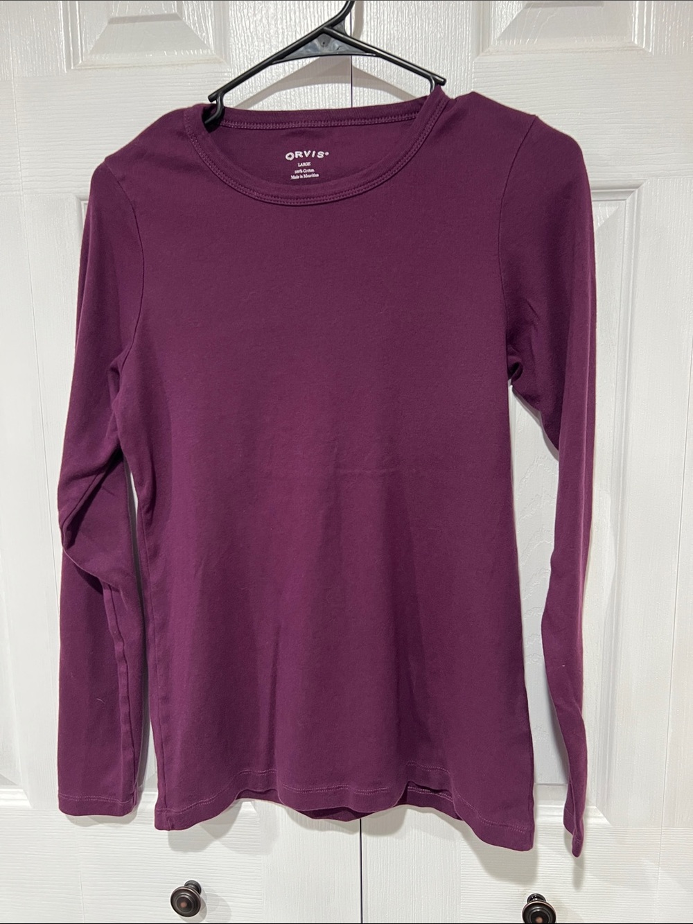 Orvis Women's Long-Sleeve Crewneck Top in Deep Plum